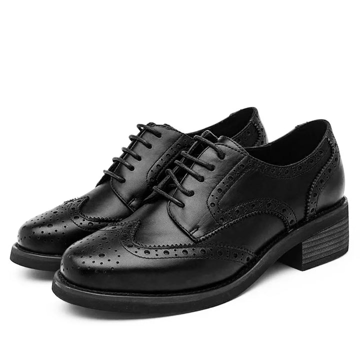 LUCÍA | Zapatos Oxford de piel con tacón bloque