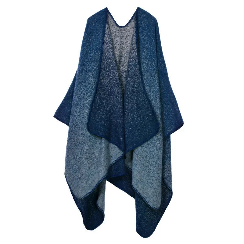 GINEBRA | Poncho envolvente efecto cachemira