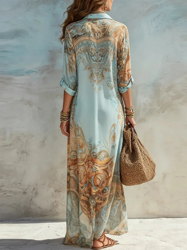 AMARA | Vestido camisero estampado y fluido