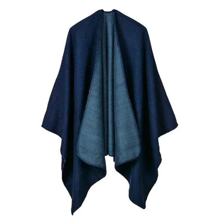 GINEBRA | Poncho envolvente efecto cachemira
