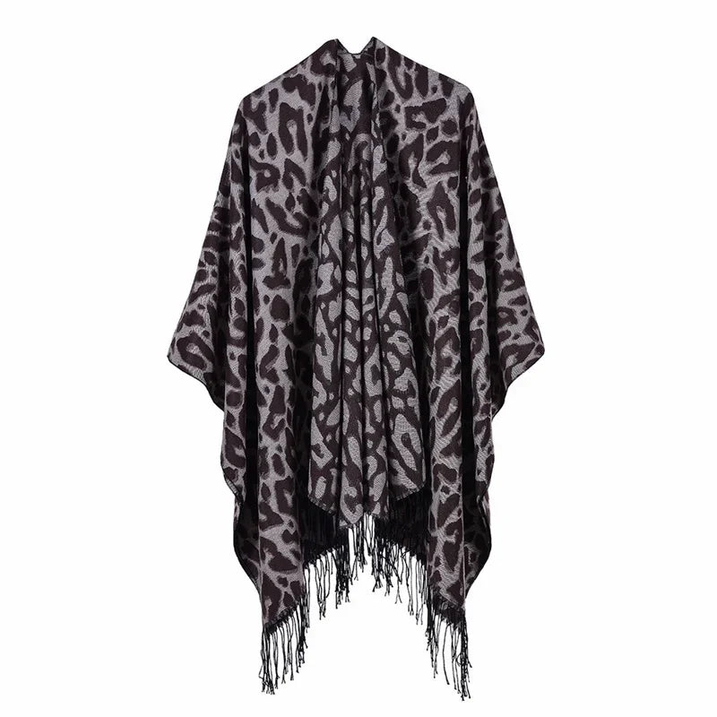 GINEBRA | Poncho envolvente efecto cachemira