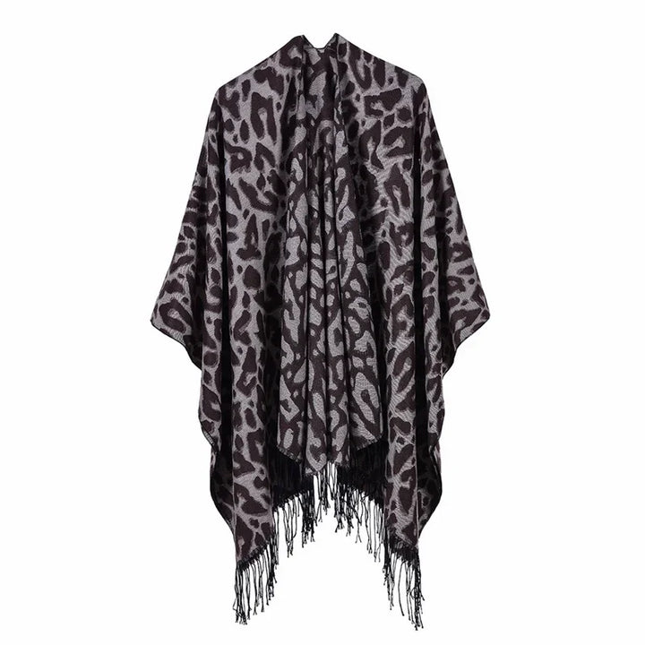 GINEBRA | Poncho envolvente efecto cachemira
