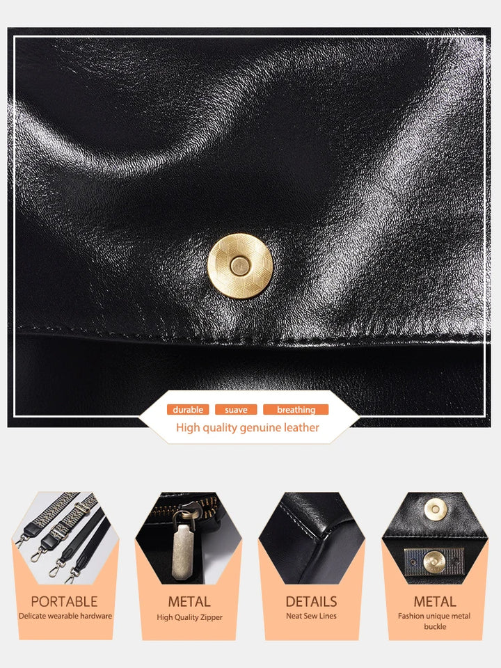 VALENTINA | Bolso vintage de piel genuina con gran capacidad