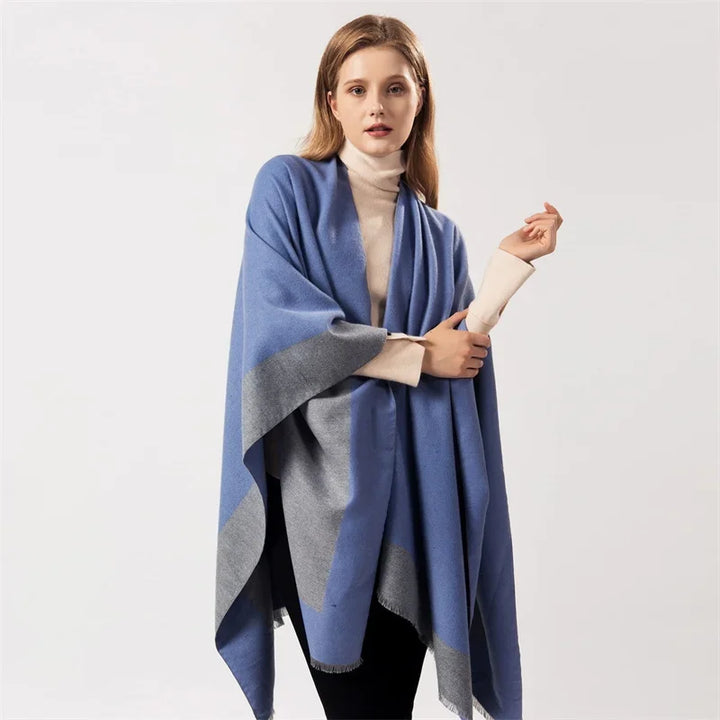 GINEBRA | Poncho envolvente efecto cachemira