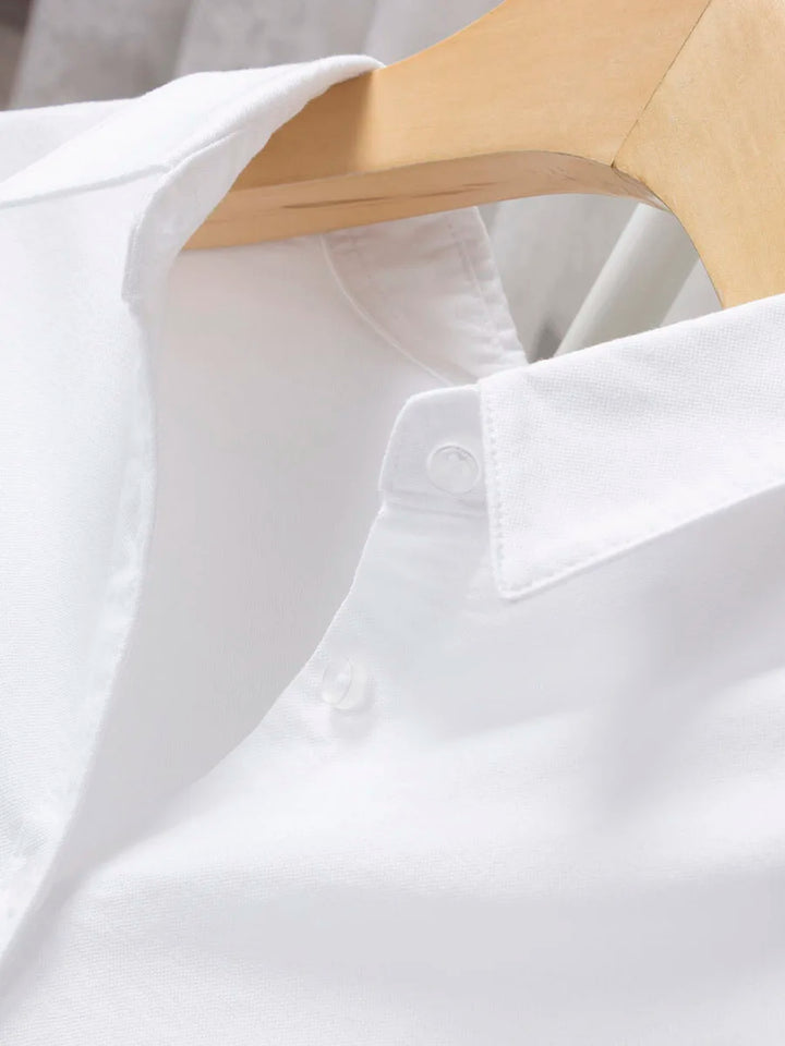 ÉLISE | Camisa blanca de algodón Oxford con corte holgado