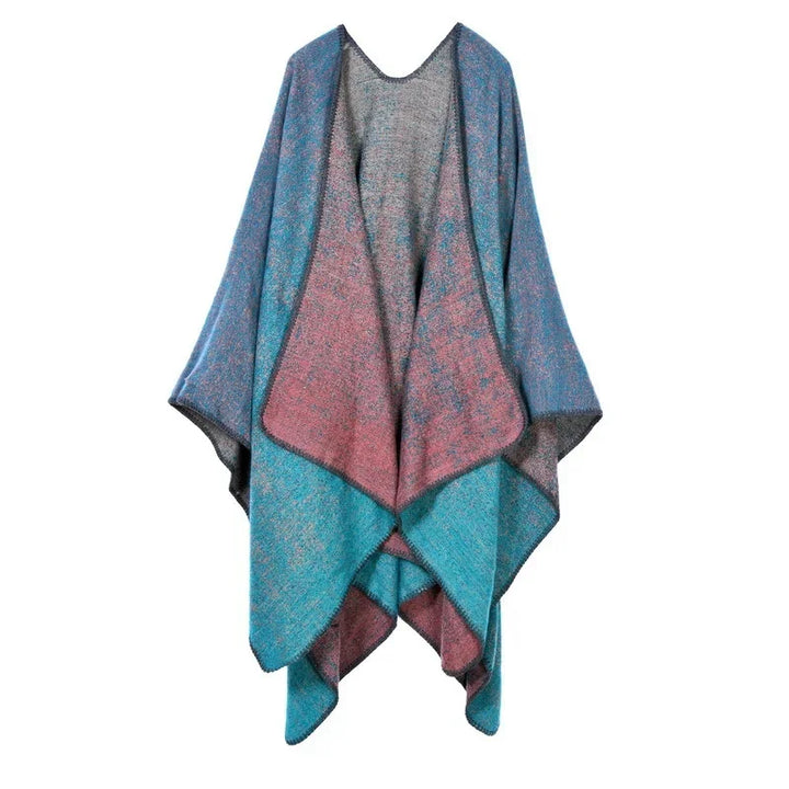 GINEBRA | Poncho envolvente efecto cachemira