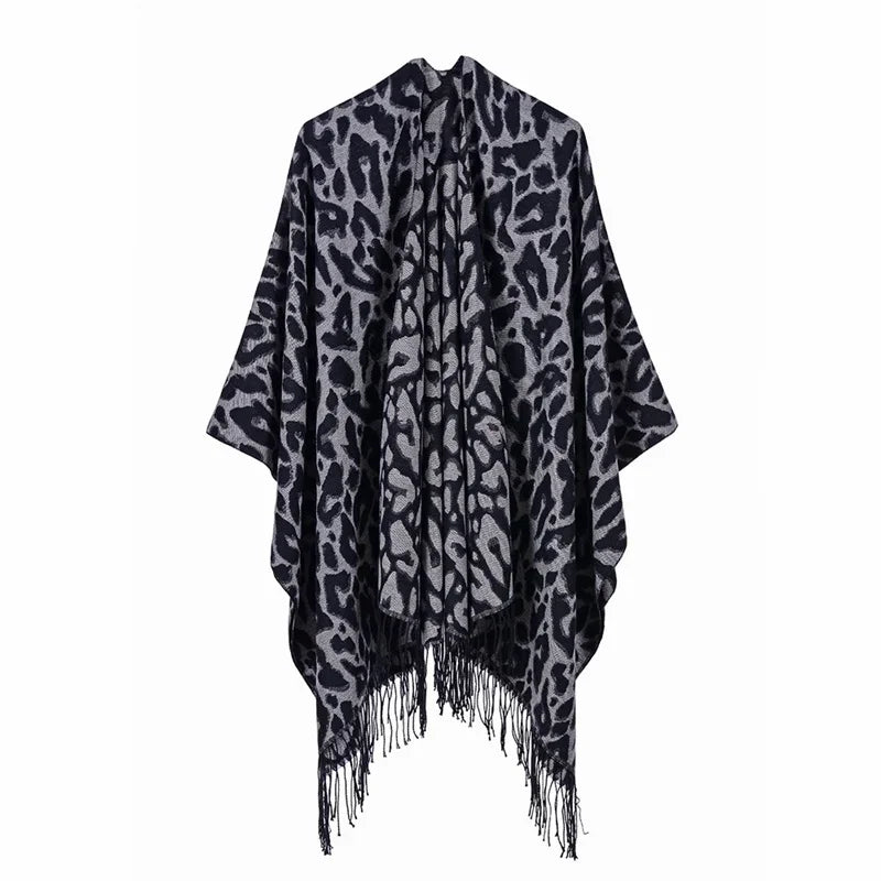 GINEBRA | Poncho envolvente efecto cachemira