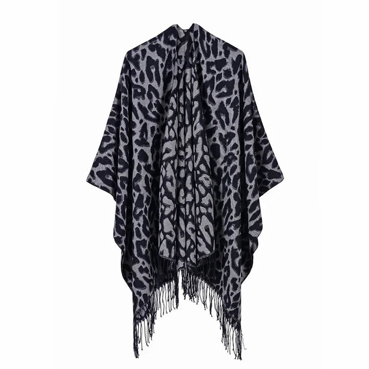GINEBRA | Poncho envolvente efecto cachemira