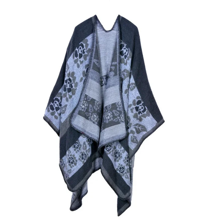 GINEBRA | Poncho envolvente efecto cachemira