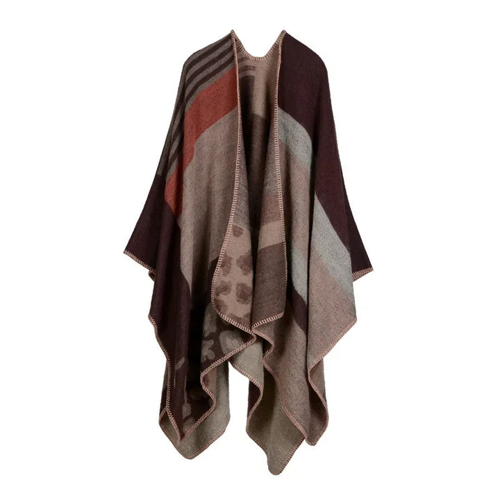 GINEBRA | Poncho envolvente efecto cachemira