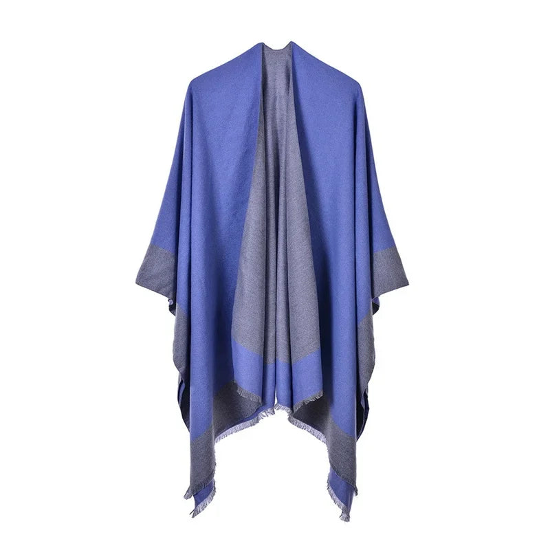GINEBRA | Poncho envolvente efecto cachemira