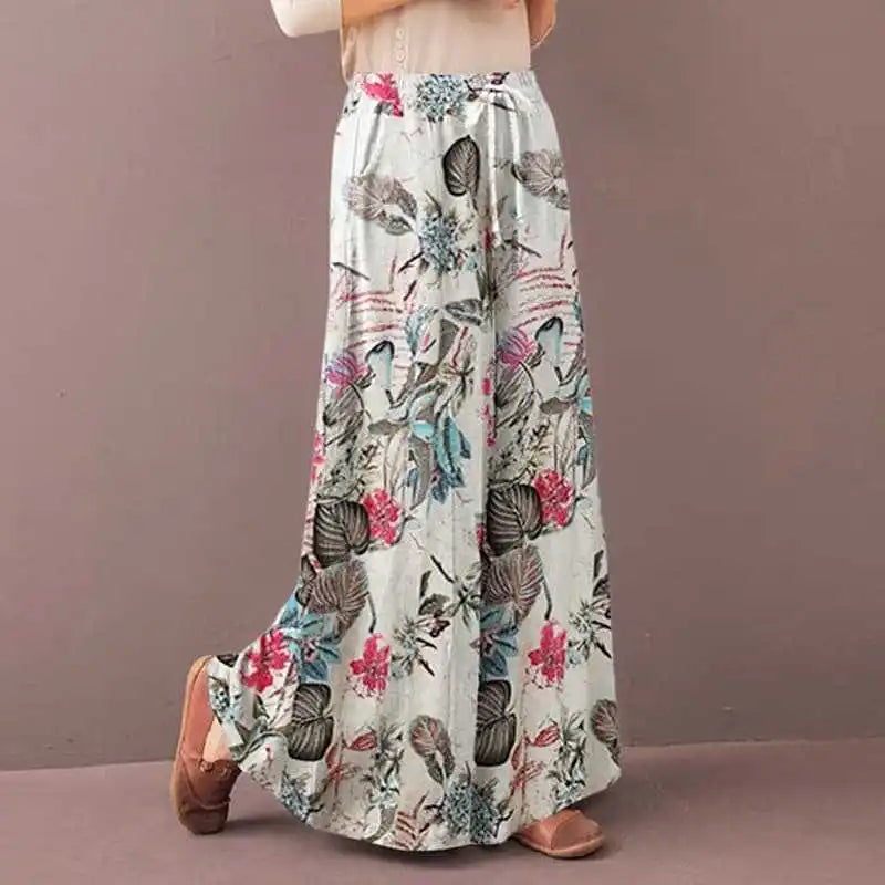 FIORELLA | Pantalón floral de pierna ancha
