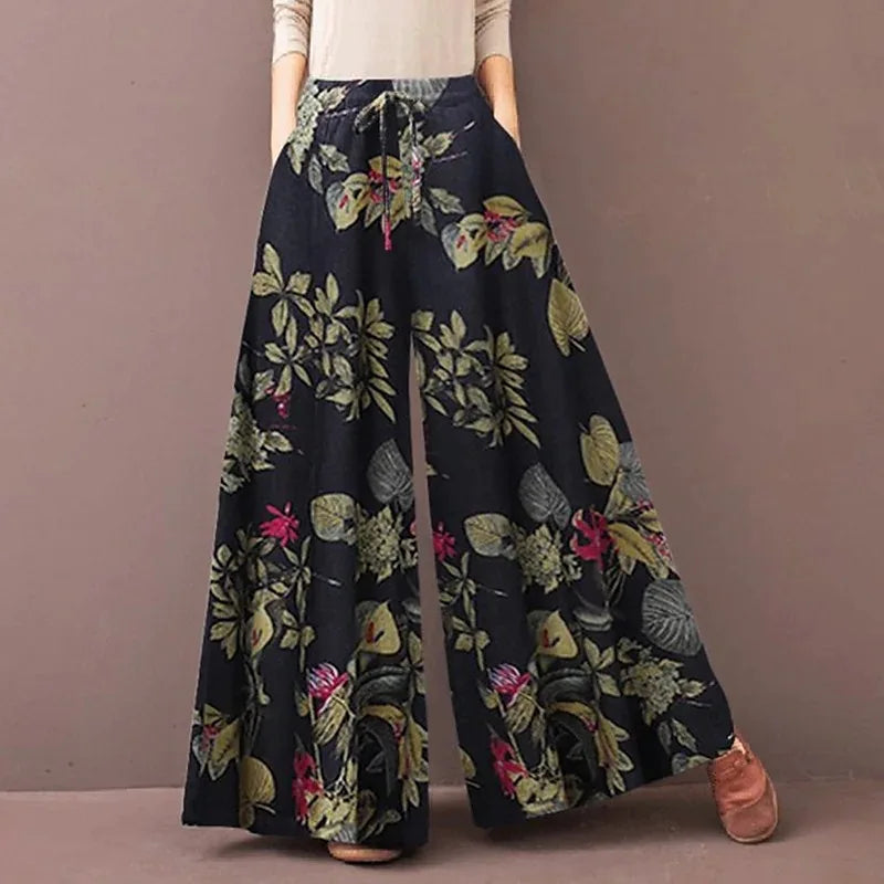 FIORELLA | Pantalón floral de pierna ancha