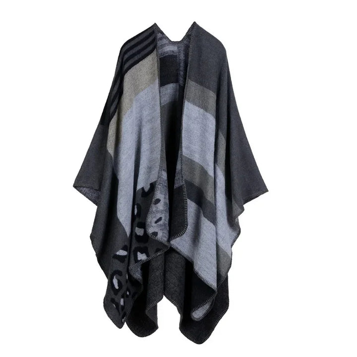 GINEBRA | Poncho envolvente efecto cachemira