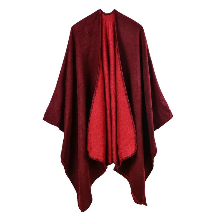 GINEBRA | Poncho envolvente efecto cachemira