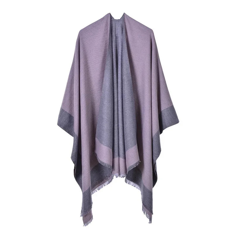 GINEBRA | Poncho envolvente efecto cachemira