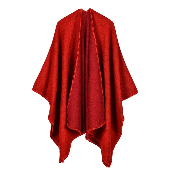 GINEBRA | Poncho envolvente efecto cachemira