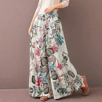 FIORELLA | Pantalón floral de pierna ancha