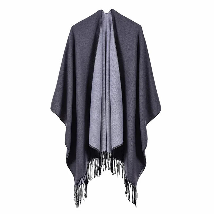 GINEBRA | Poncho envolvente efecto cachemira