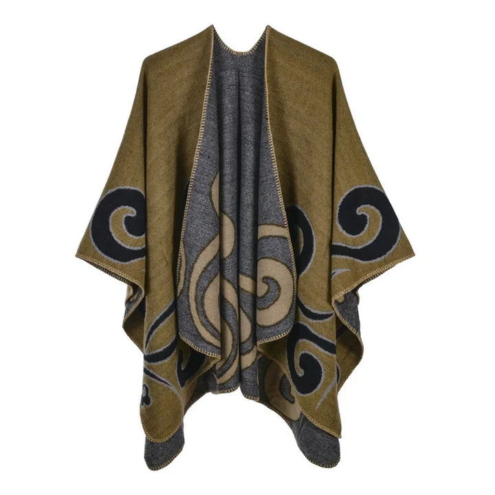 GINEBRA | Poncho envolvente efecto cachemira