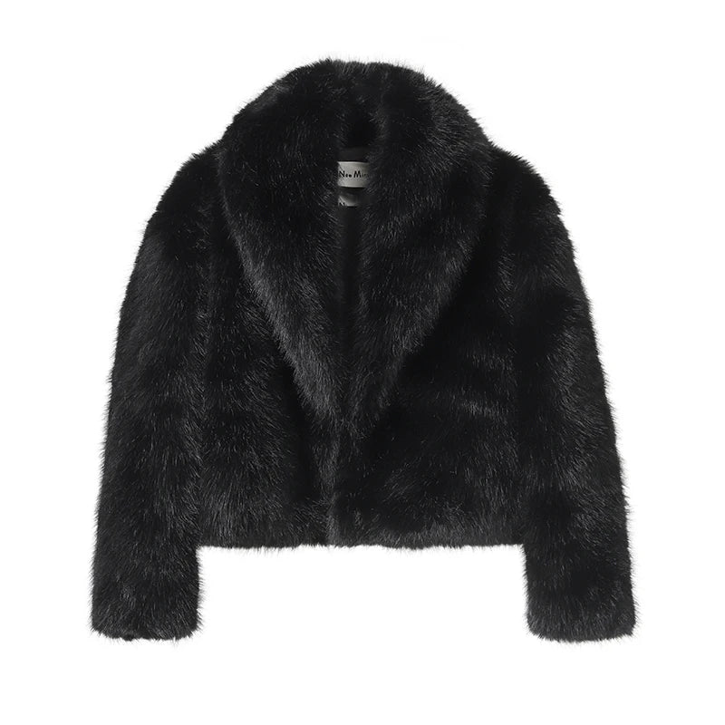 NOIR | Chaqueta corta de pelo sintético