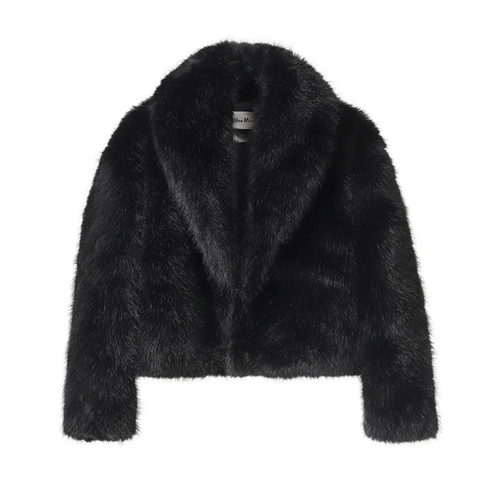 NOIR | Chaqueta corta de pelo sintético