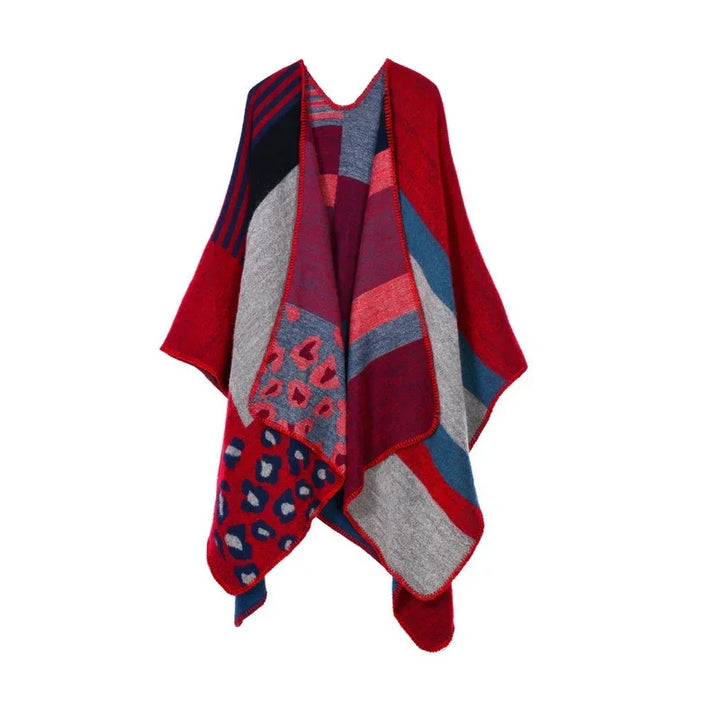 GINEBRA | Poncho envolvente efecto cachemira