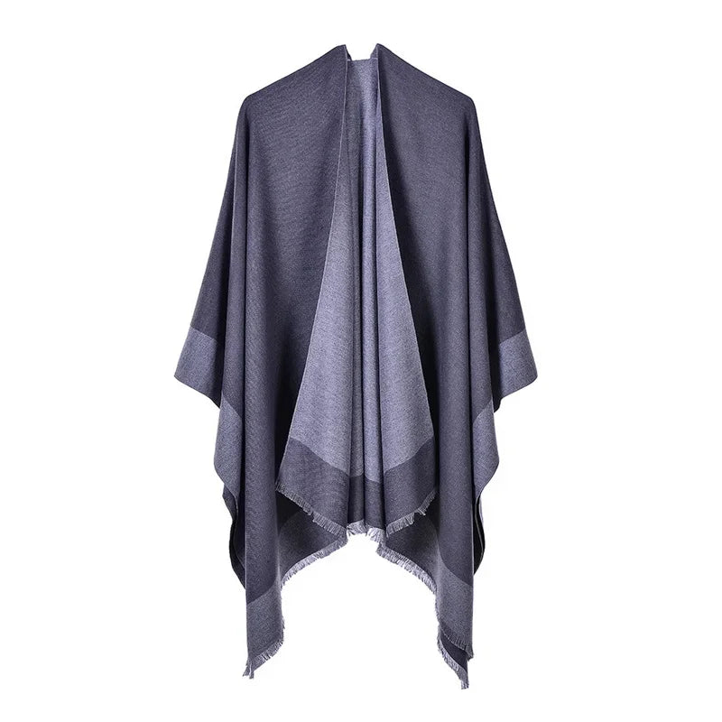 GINEBRA | Poncho envolvente efecto cachemira