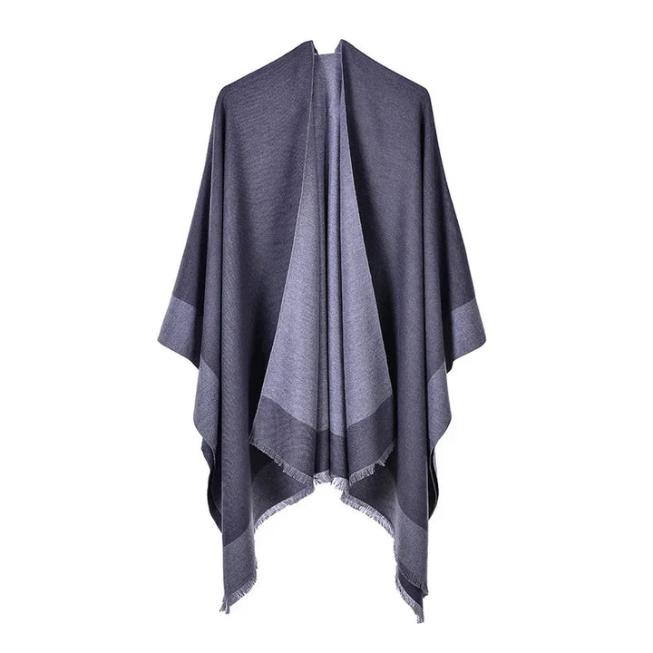 GINEBRA | Poncho envolvente efecto cachemira