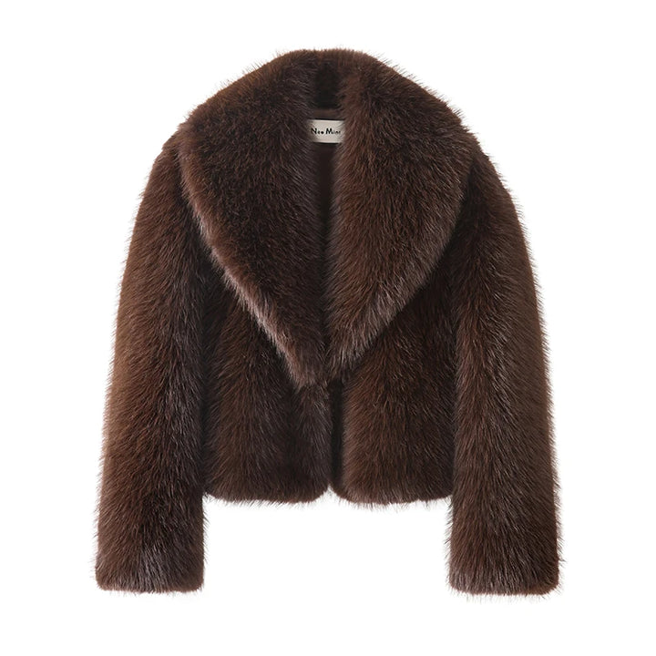 NOIR | Chaqueta corta de pelo sintético