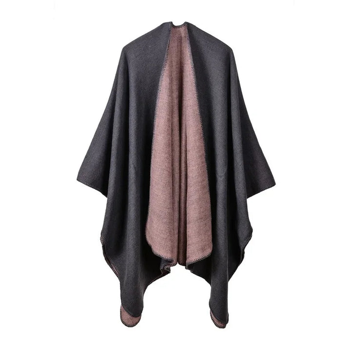 GINEBRA | Poncho envolvente efecto cachemira