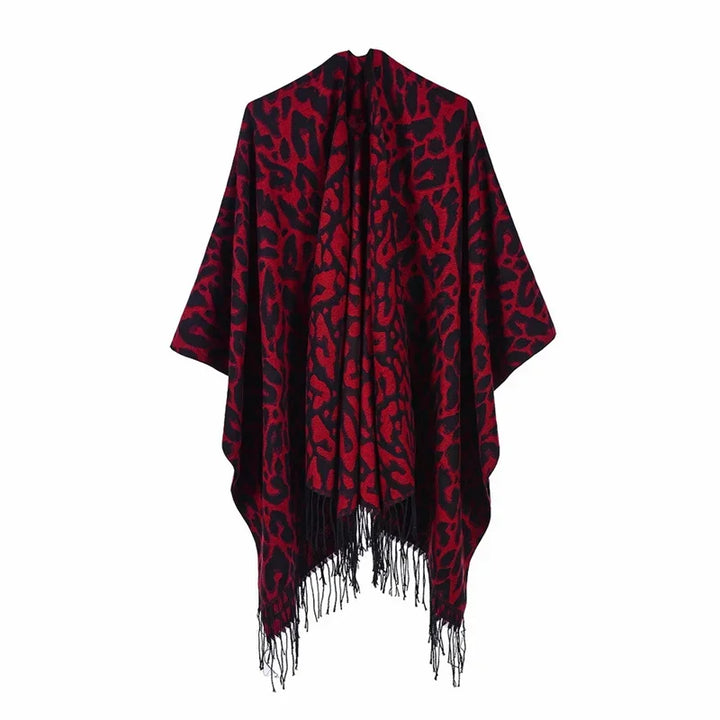 GINEBRA | Poncho envolvente efecto cachemira