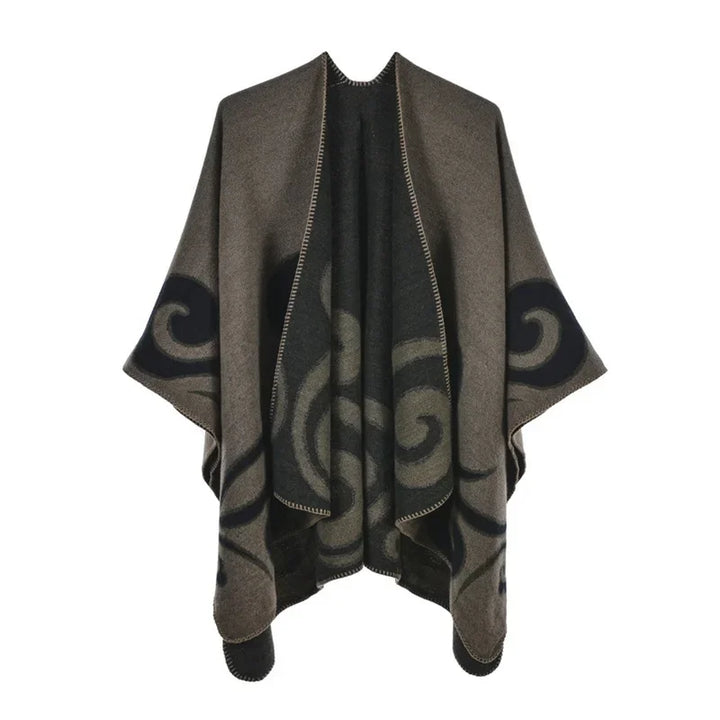 GINEBRA | Poncho envolvente efecto cachemira