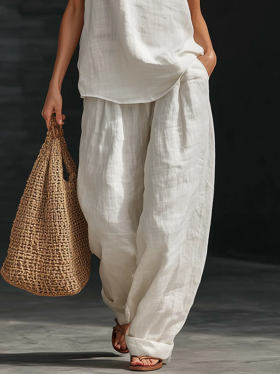 ZOÉ | Conjunto sin mangas con pantalón palazzo