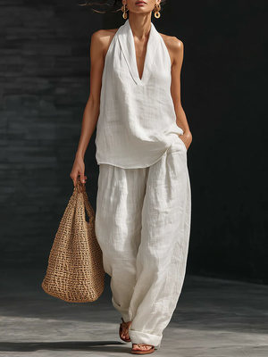 ZOÉ | Conjunto sin mangas con pantalón palazzo