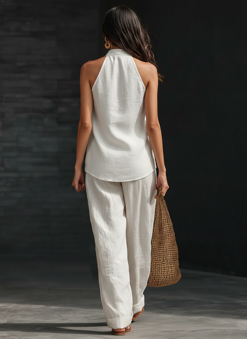 ZOÉ | Conjunto sin mangas con pantalón palazzo